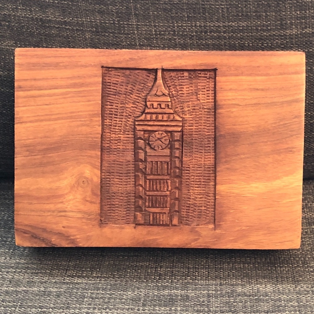Vintage Wooden Big Ben Tea Box